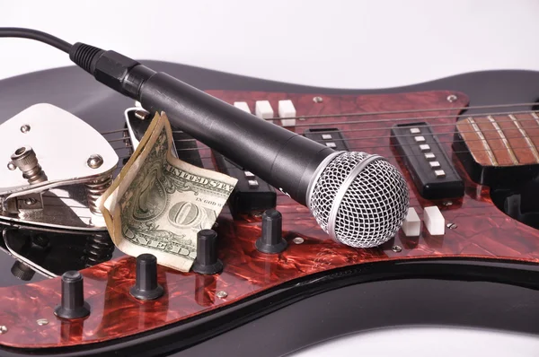 Microphone and dollar — Stock Photo, Image