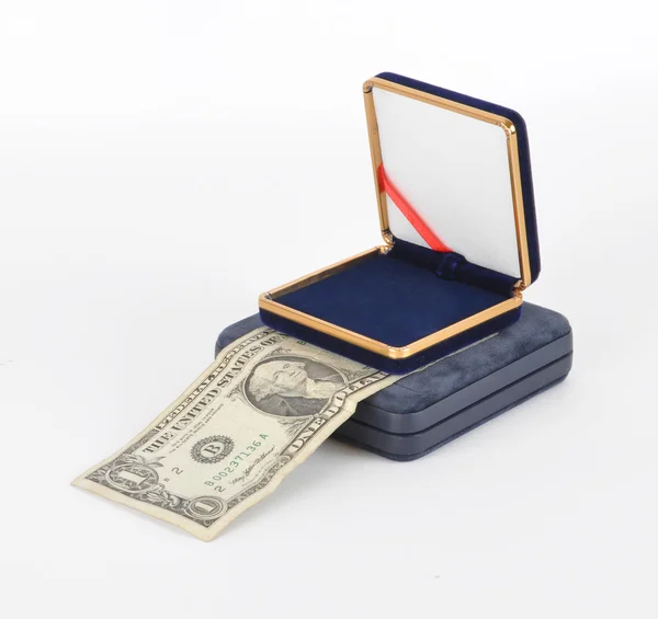 Boxes for valuables and dollar — Stock Photo, Image