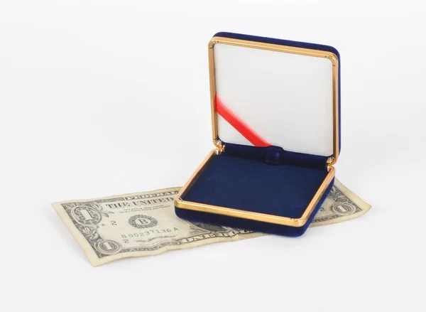 Boxes for valuables and dollar — Stock Photo, Image