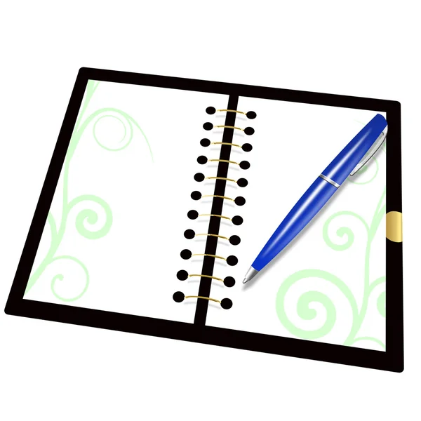 Livro de registro e caneta — Fotografia de Stock