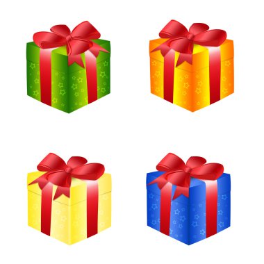 Gift boxes with bows clipart