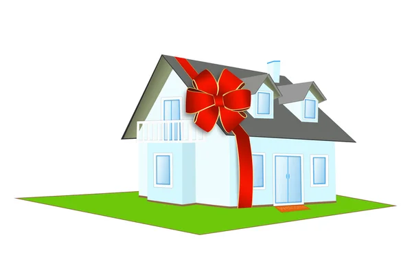 House in a gift — Stock Photo, Image