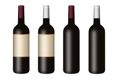 Set of bottles for wine clipart