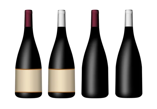 Uppsättning flaskor vin — Stockfoto