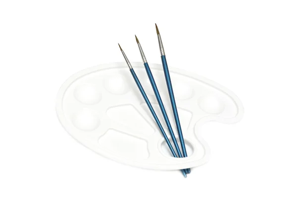 Üç koyu mavi fırçalar — Stok fotoğraf