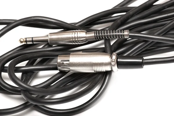 Černý microphonic kabel — Stock fotografie