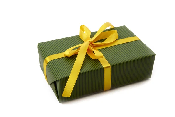Зеленый рождественский ящик — стоковое фото