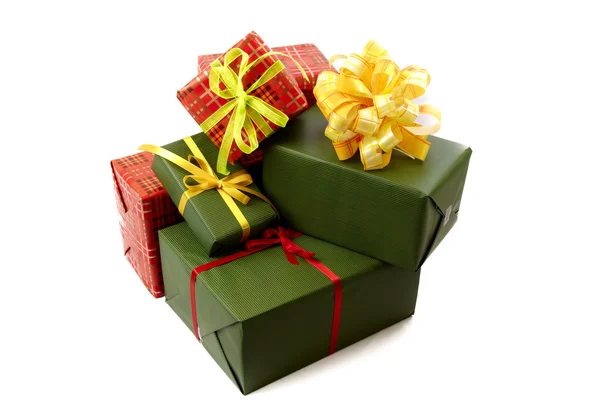 Зеленый рождественский ящик — стоковое фото