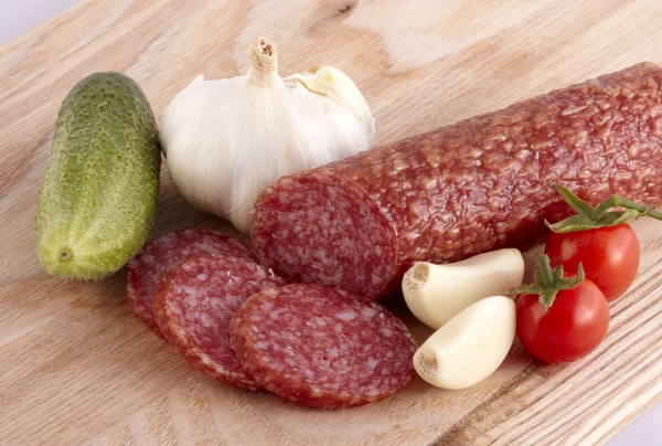 stock image Sliced sausage