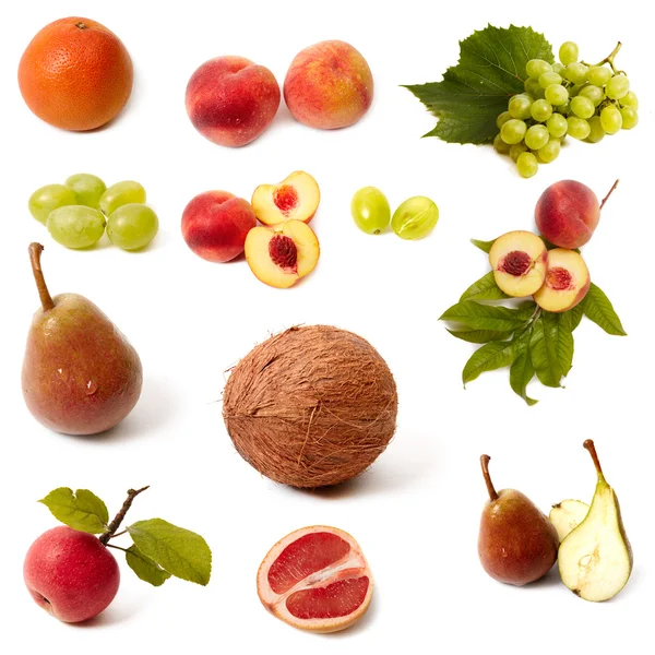 Conjunto aislado de frutas y verduras — Foto de Stock