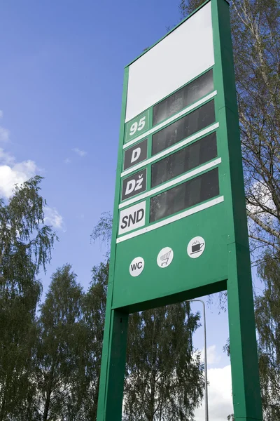 Segno di prezzo della benzina — Foto Stock