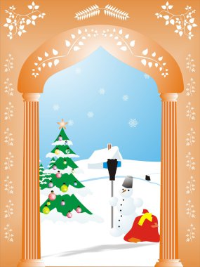 Arch with ornaments clipart
