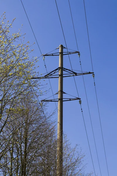 High voltage line on sky — Stock Photo, Image