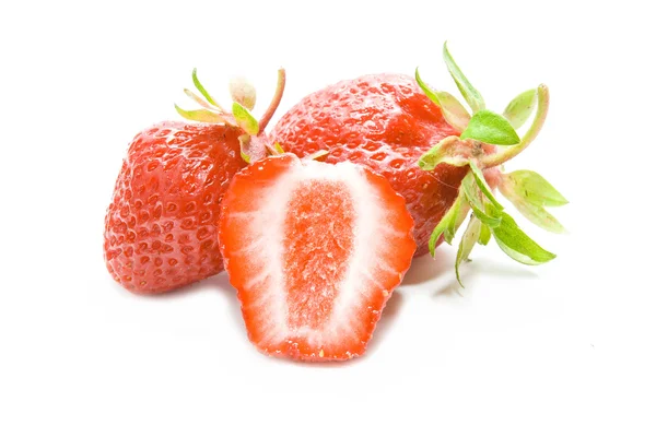 Three strawberry — Stock Photo, Image