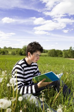 Reading boy clipart