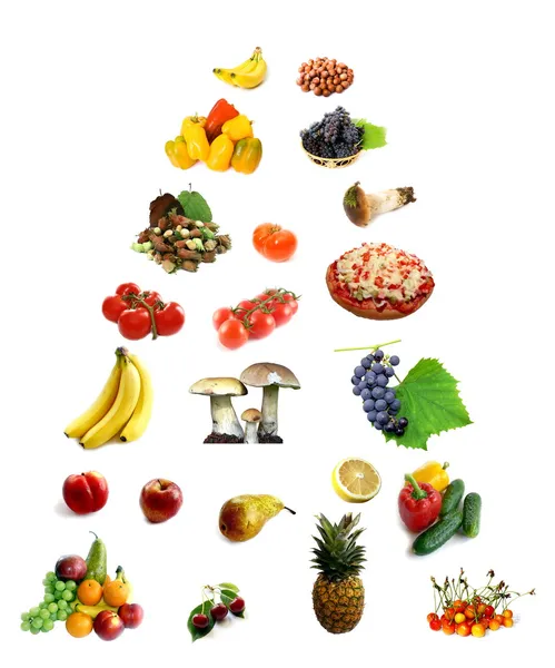 Food in guide pyramid — Stock Photo, Image