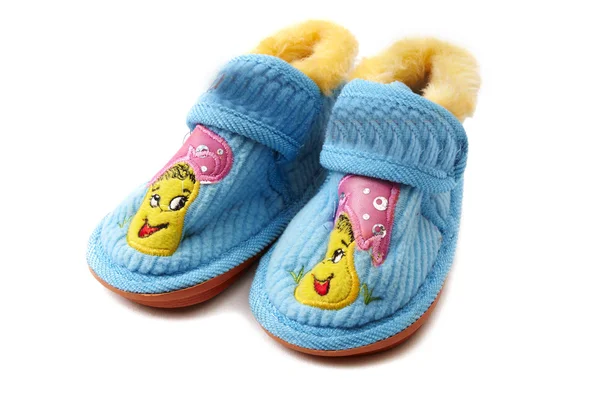 stock image Decorated newborn baby shoes