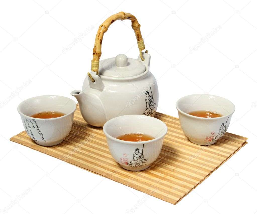 White Chinese tea set. (isolated) — Stock Photo © Aptyp_koK 1155252
