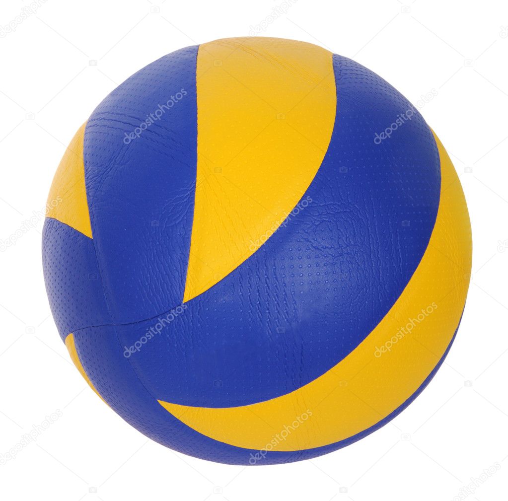 Dark blue, yellow Volley-ball ball — Stock Photo © Aptyp_koK #2616626