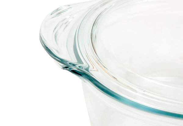 Close-up of glass pan