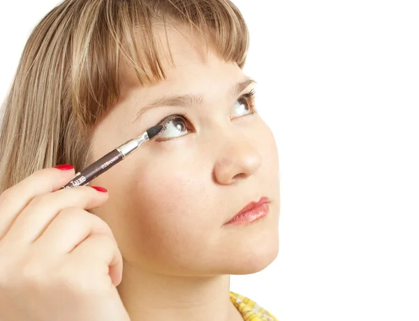 Mädchen-Kosmetik beim Make-up — Stockfoto