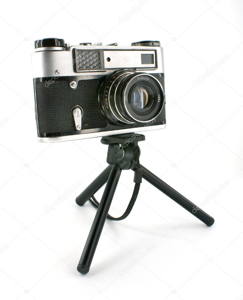 Old-fashioned photographic camera