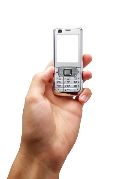 手での携帯電話ένα κινητό τηλέφωνο — ストック写真