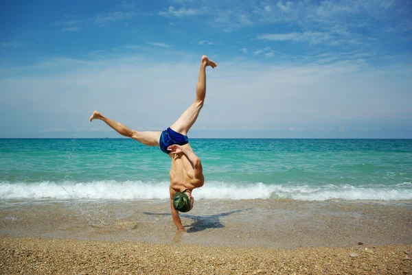 Kumsalda stunt — Stok fotoğraf