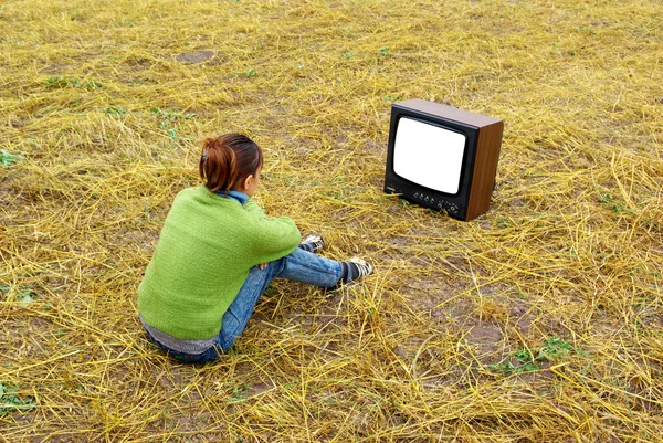 stock image Girl watch TV