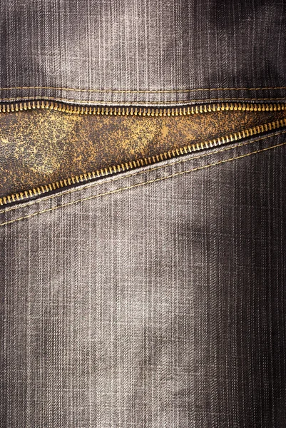 Текстура джинсов с молнией — стоковое фото
