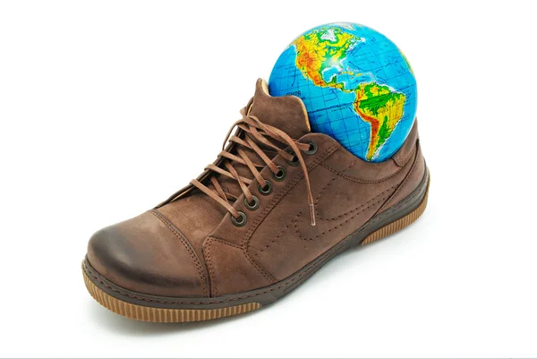 World in shoe — Stock Photo, Image