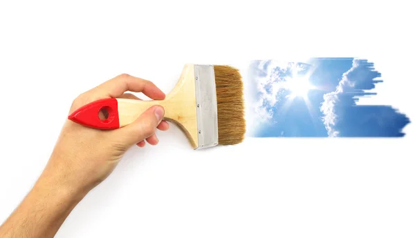 Hand paint the sky — Stock Photo, Image