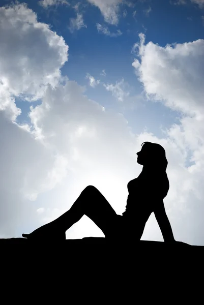 Silhouette of woman — Stock Photo, Image