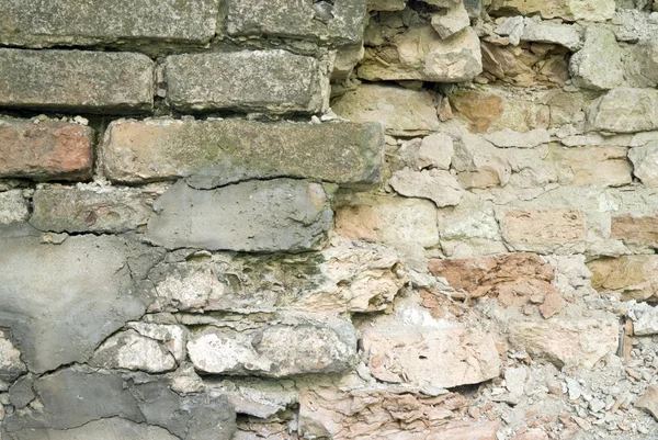 Древняя кирпичная стена . — стоковое фото