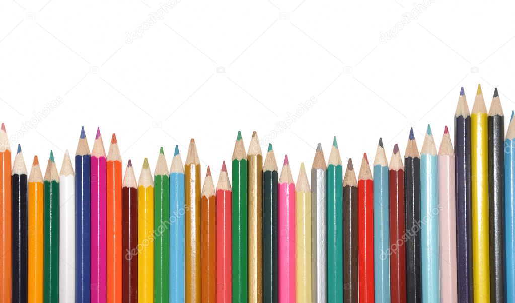 Assortment colored pencils