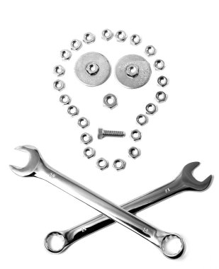 Nuts bolts danger abstract conposition clipart