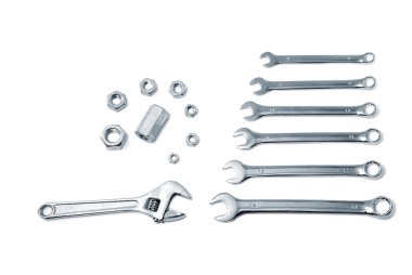 Set of spanners isolated on white bacgro clipart