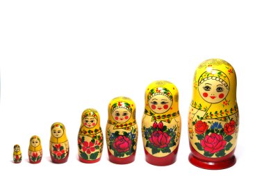 Matreshka line russian doll clipart