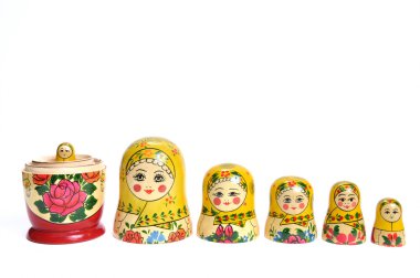 Matreshka line isolated clipart