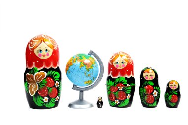 Matreshka line isolated clipart