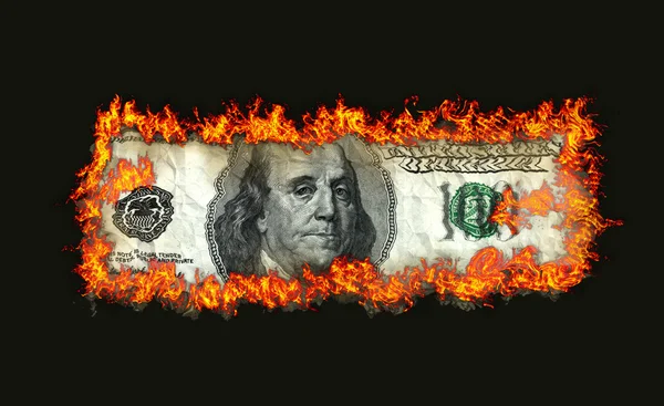 Stock image Burning dollars