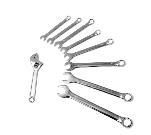 Spanners isolated on white — Stock Photo, Image