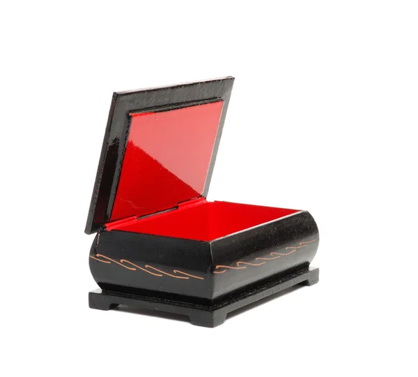 Antigo caixão velho vermelho e preto — Fotografia de Stock