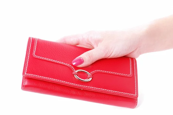 Mano con bolso femenino rojo 2 —  Fotos de Stock