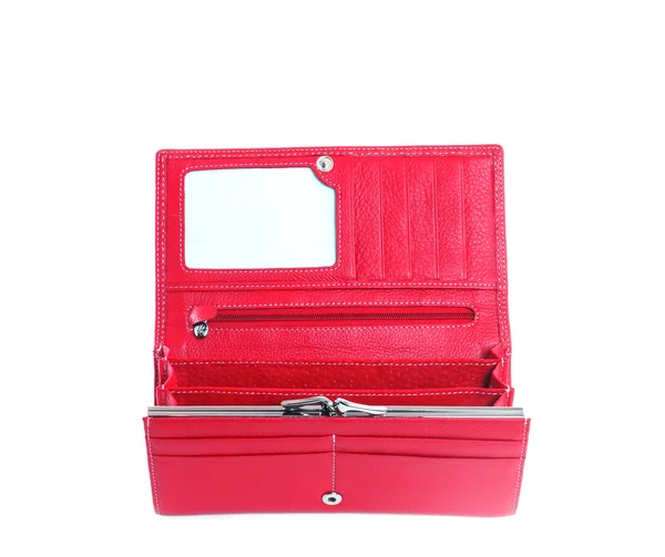 Open portemonnee vrouwelijke rood — Stockfoto