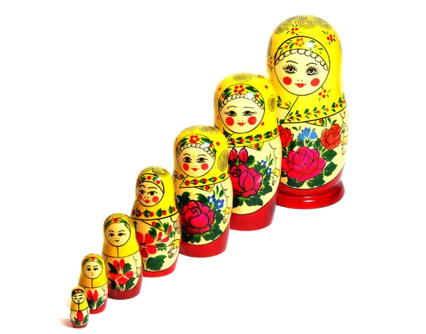 Matreshka lijn Russische pop — Stockfoto