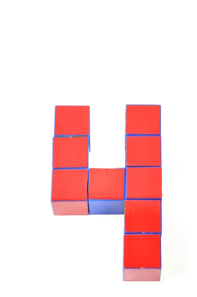 3D numery przez kostki — Zdjęcie stockowe