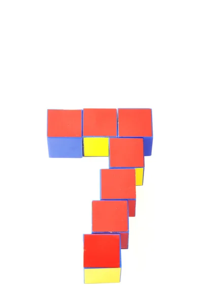 3d números por cubos. siete. — Foto de Stock