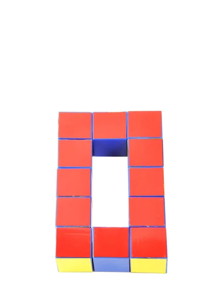 큐브 제로 하 여 3 차원 숫자 — 스톡 사진
