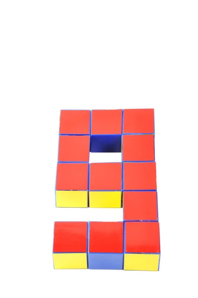 3D-nummers door kubussen negen — Stockfoto